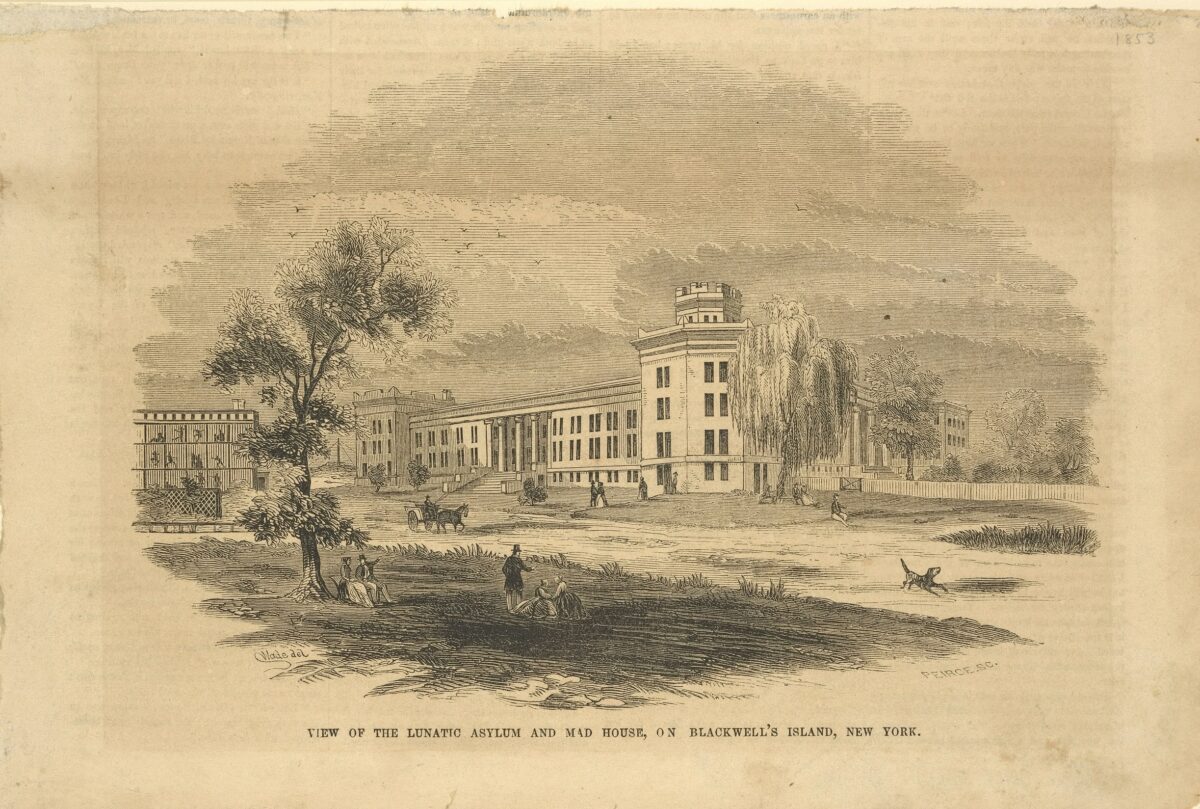 Illustration of the
Blackwell Island
insane asylum in
New York. (Public domain)