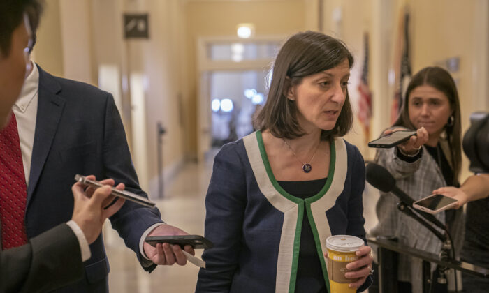 Rep. Elaine Luria (D-Va.) speaks with reporters in Washington on June 23, 2022. (Nathan Howard/Getty Images)
