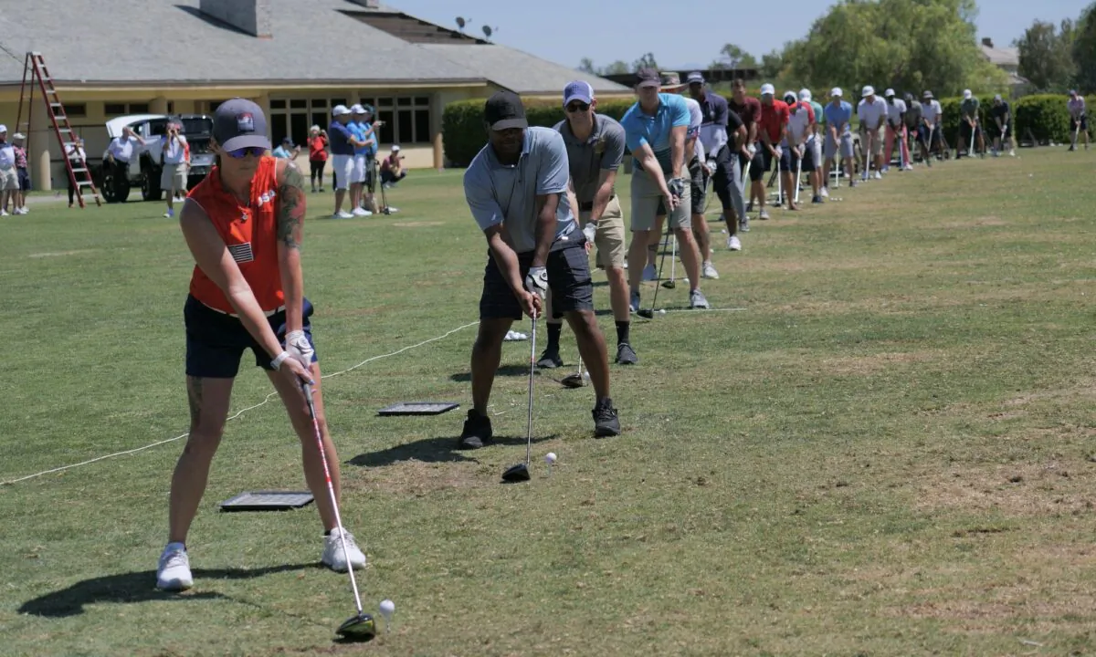 Folds of Honor, a golf club renowned for helping spouses and children of America's fallen and disabled service members, holds fundraising tournament in Temecula, Calif., on Aug. 27, 2022. (Nhat Hoang/The Epoch Times)