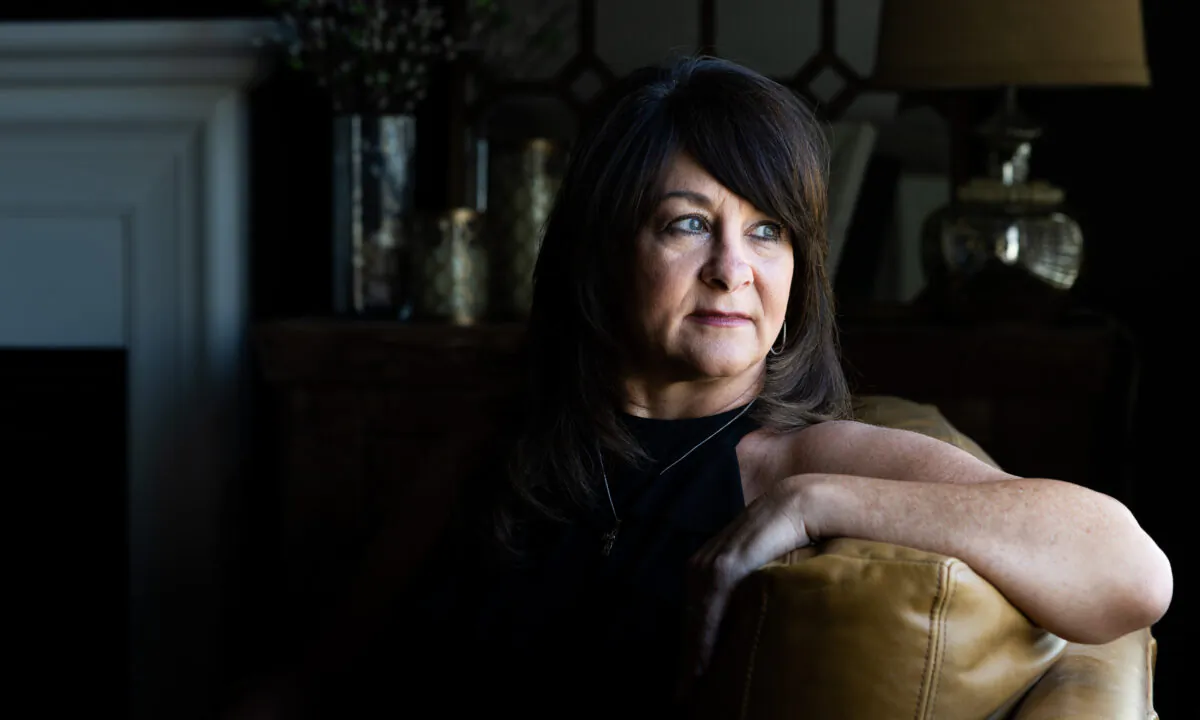 Charlene Carter, former Southwest Airlines flight attendant, at her home in Aurora, Colo., on Aug. 30, 2022. (Michael Ciaglo for The Epoch Times)