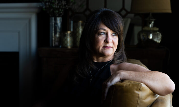 Charlene Carter, former  Southwest Airlines flight attendant, at her home in Aurora, Colo., on Aug. 30, 2022. (Michael Ciaglo for The Epoch Times)