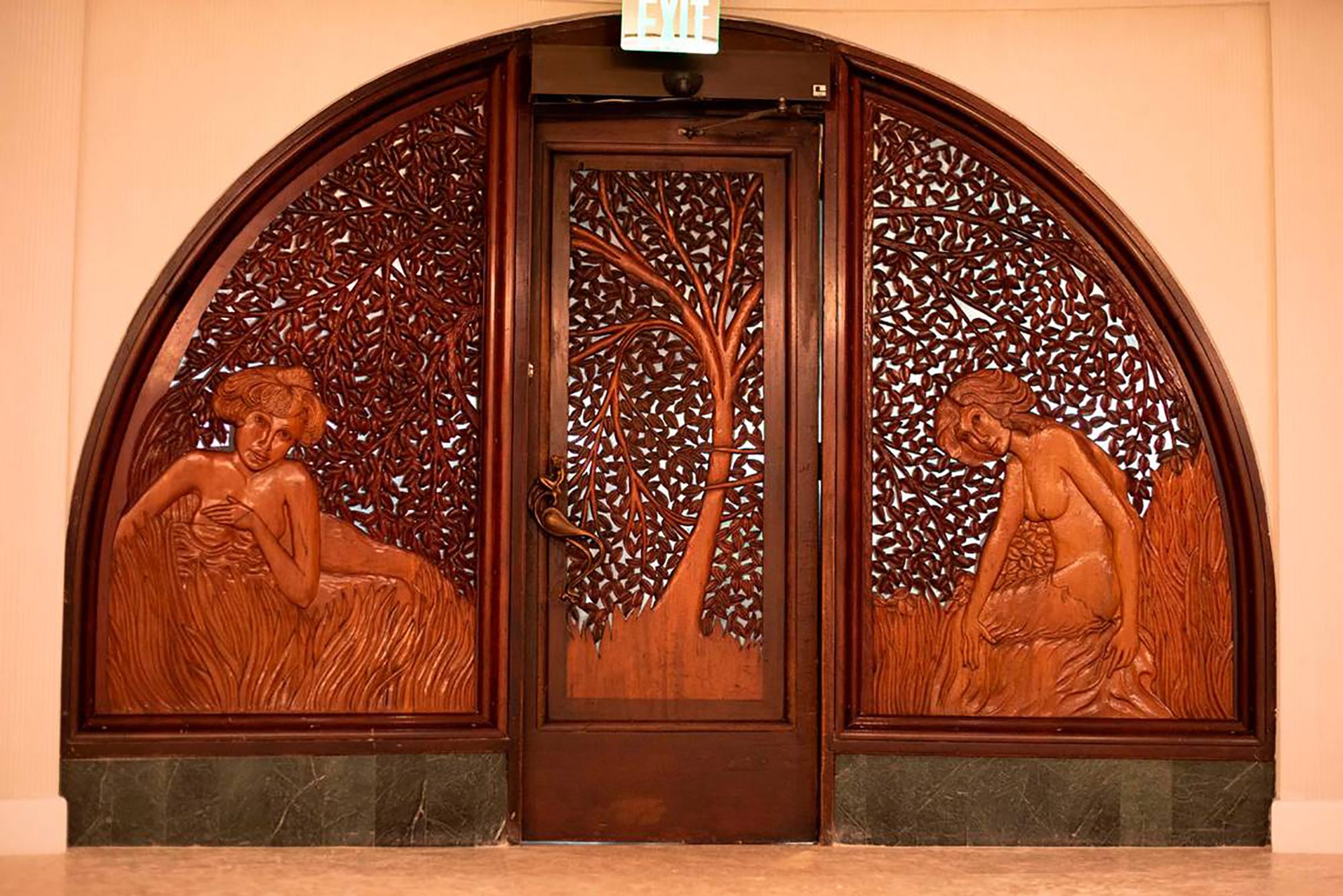 carved wooden doors