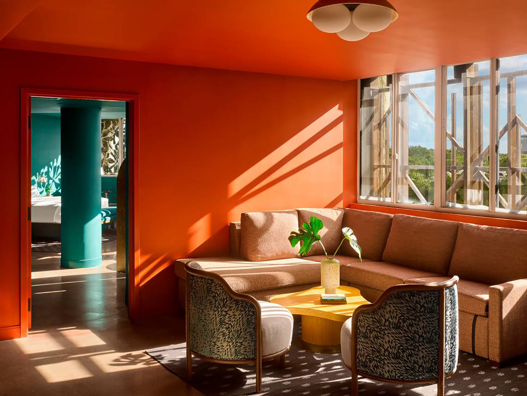 one of the suites at Mayfair House Hotel & Garden in Coconut Grove.