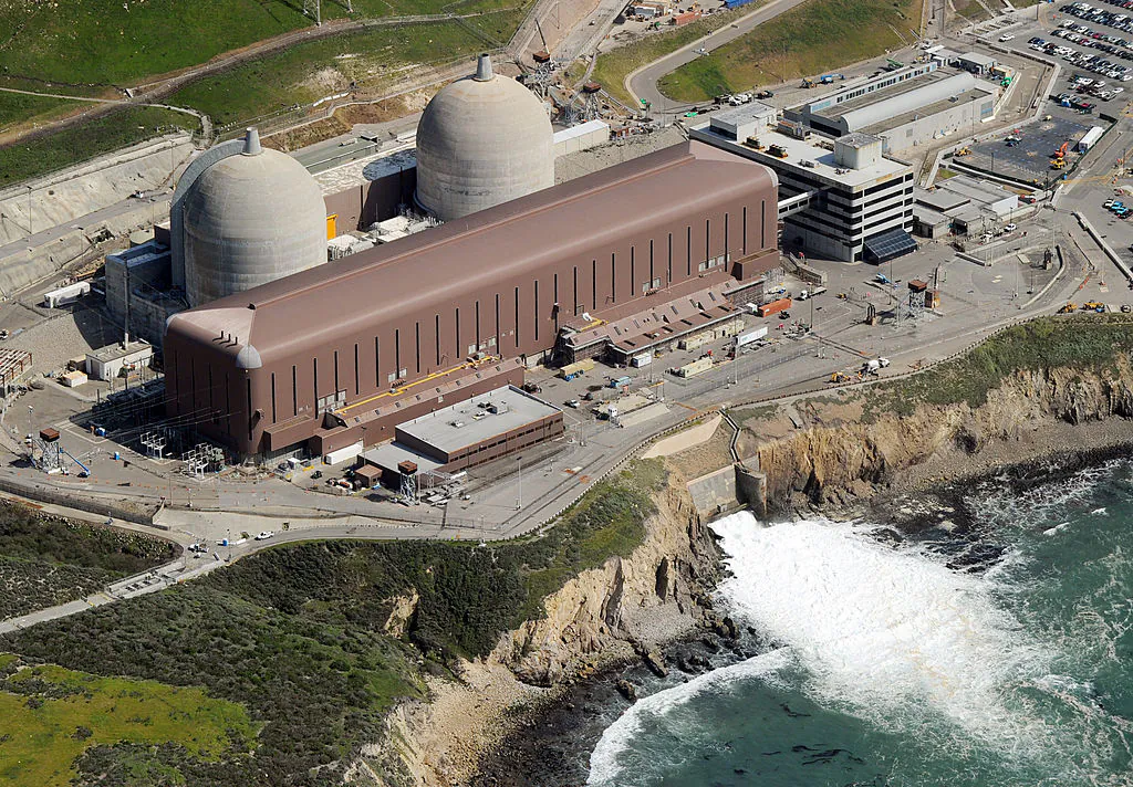 Aerial view of the Diablo Canyon Nuclear Power Plant, which sits on the edge of the Pacific Ocean at Avila Beach in San Luis Obispo County, Calif., on March 17, 2011. (Mark Ralston/AFP via Getty Images)