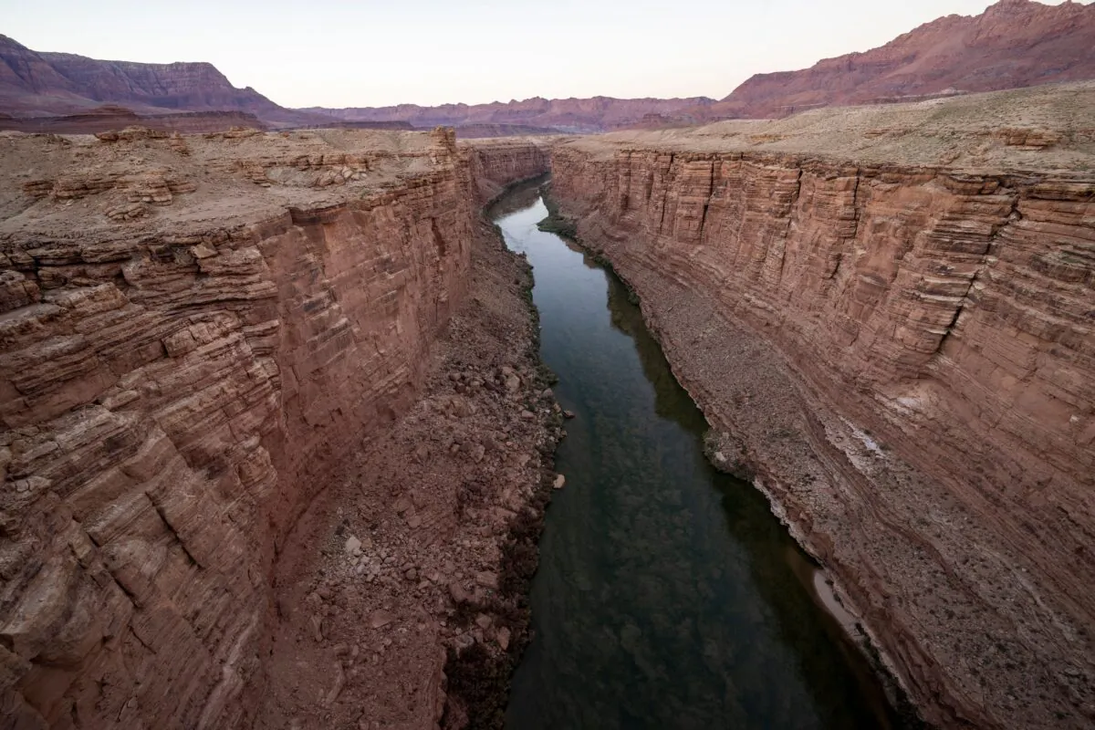 A view of the Colorado River from the Navajo Bridge in Marble Canyon, Ariz., on Aug. 31, 2022. (ROBYN BECK/AFP via Getty Images)