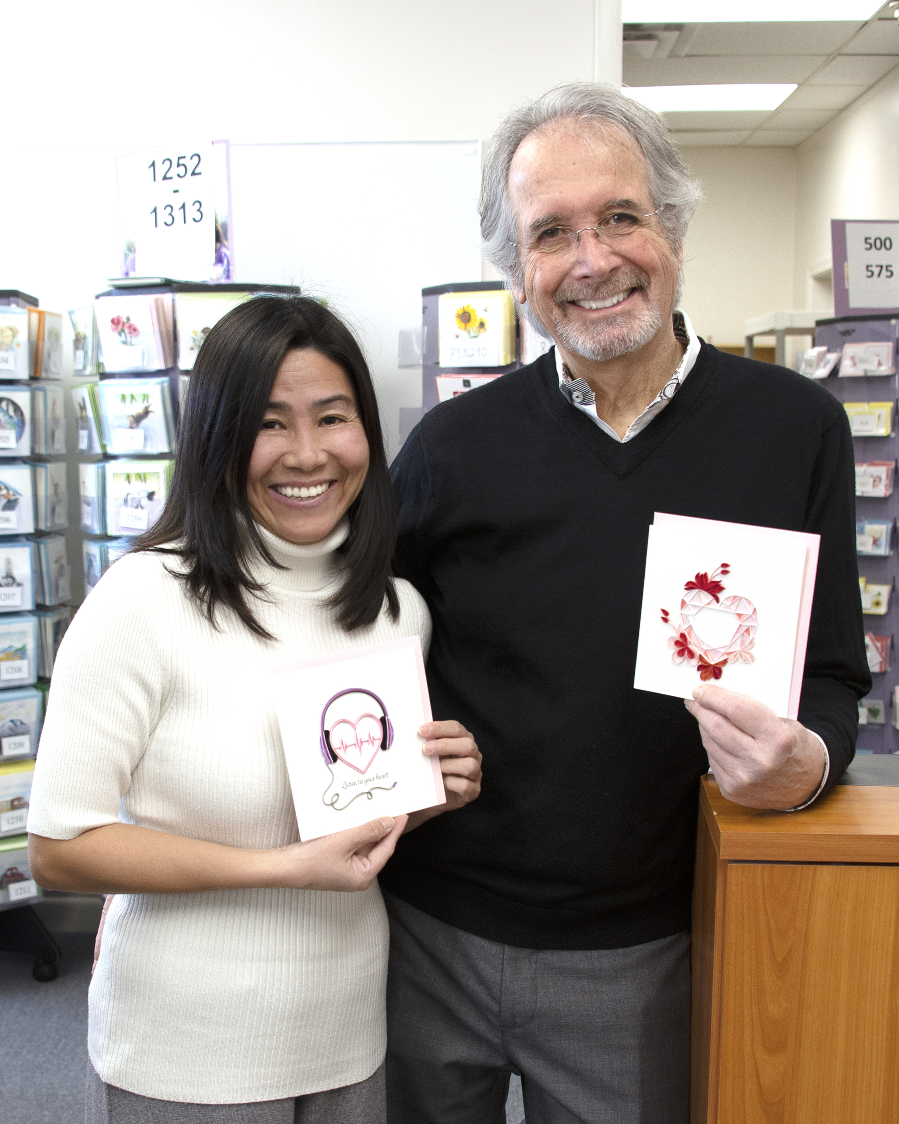 Huong Wolf and Raphael quilling card founders