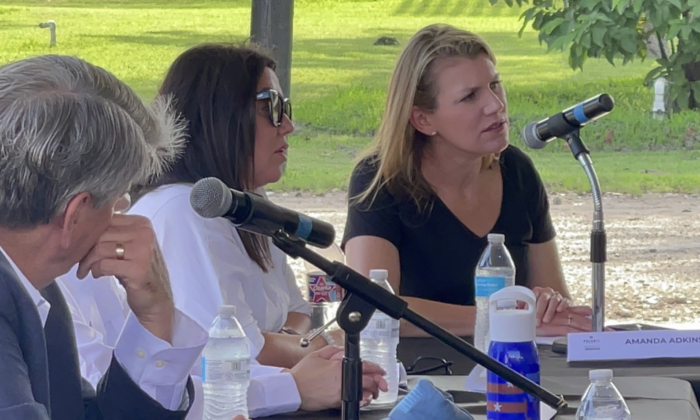 Kansas Congressional District 3 Republican candidate Amanda Adkins (R) at an Aug. 28 meeting with local, state, and federal officials in Hidalgo, Texas. (Courtesy Amanda Adkins For Congress)
