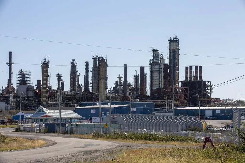Braya Renewable Fuels, formerly the North Atlantic Refinery, is shown in Come By Chance, N.L., on Oct. 6, 2020. (The Canadian Press/Paul Daly)