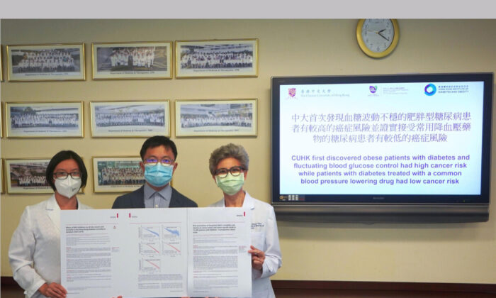 The CUHK research team found that people with diabetes and overweight or obesity problems have a 50 percent increased risk of cancer if their blood sugar levels fluctuate. ( CUHK Communications and Public Relations Office)
