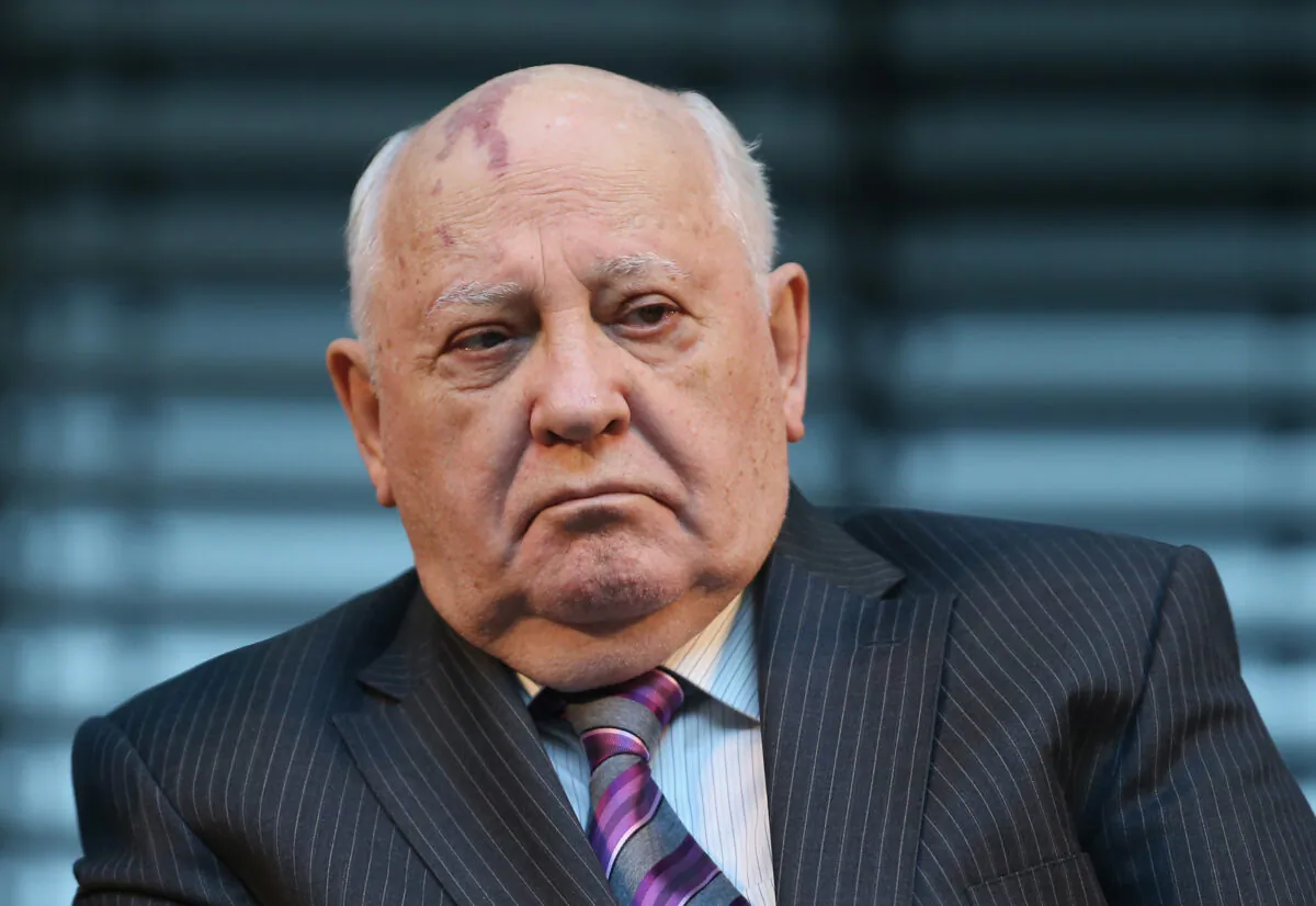Former Soviet leader Mikhail Gorbachev attends a podium discussion on the eve of the 25th anniversary of the fall of the Berlin Wall in Berlin on Nov. 8, 2014. (Sean Gallup/Getty Images)