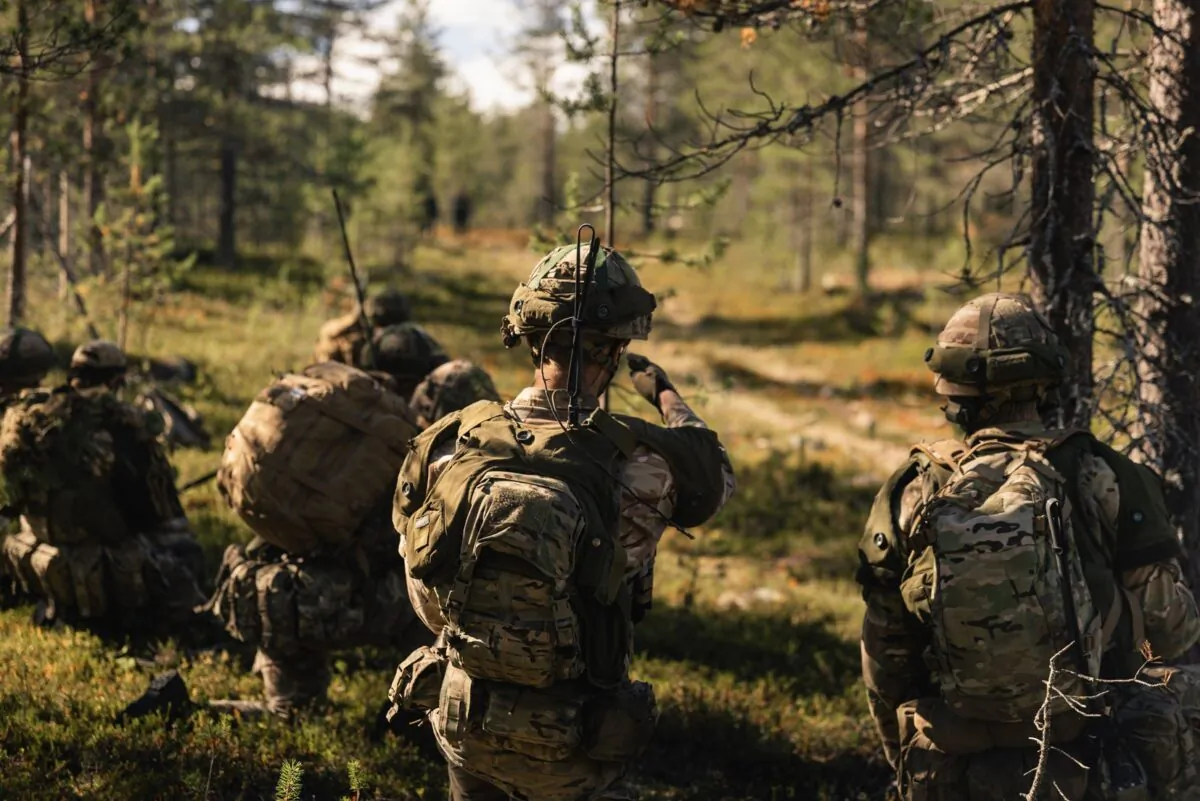 British troops taking part in Exercise Vigilant Knife alongside Swedish and Finnish Armed Forces, in an undated file photo issued on Sept. 4, 2022. (PA Media/UK Ministry of Defence)