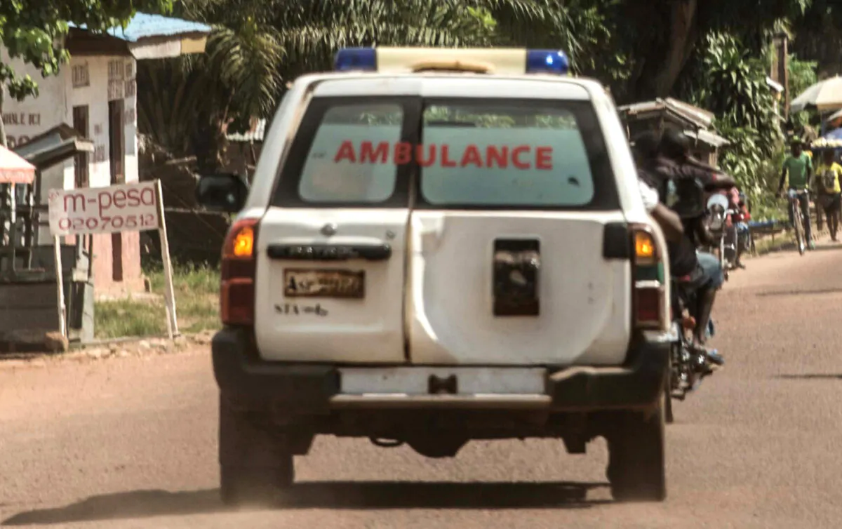 An ambulance in the Democratic Republic of Congo in a file photo. (Junior D. Kannah/AFP via Getty Images)
