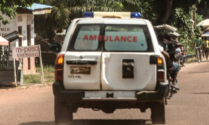 An ambulance in the Democratic Republic of Congo in a file photo. (Junior D. Kannah/AFP via Getty Images)