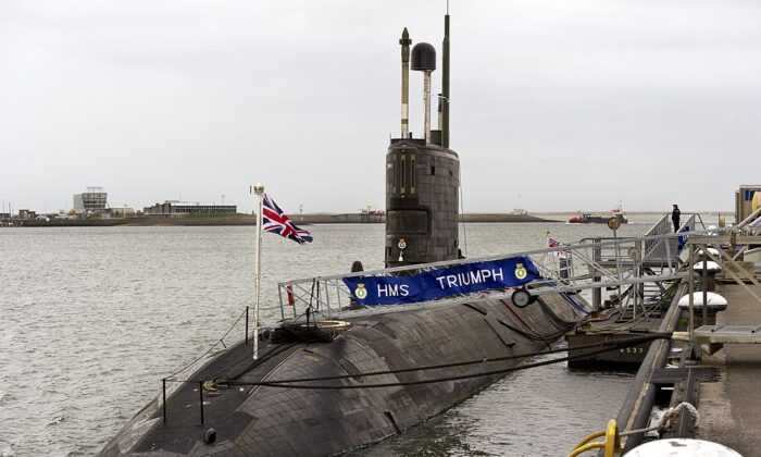 The Royal Navy nuclear-powered attack submarine HMS Triumph is moored in Den Helder, the Netherlands on October 26, 2010. (MARCEL ANTONISSE/AFP via Getty Images)