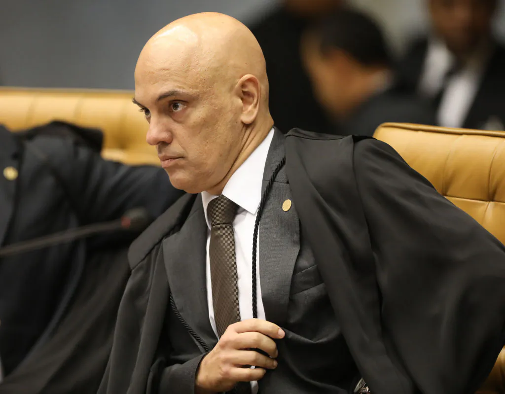 Brazilian Supreme Court judge Alexandre de Moraes is pictured during a session to rule on whether former president Luiz Inacio Lula da Silva should start a 12 year prison sentence for corruption, potentially upending this year's presidential election, at the Supreme Court in Brasilia, Brazil, on April 4, 2018.
(Victoria Silva/AFP via Getty Images)