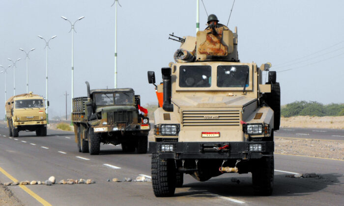 Yemen soldiers patrol the street in Abyan province, Yemen, in a file photo. (AFP via Getty Images)