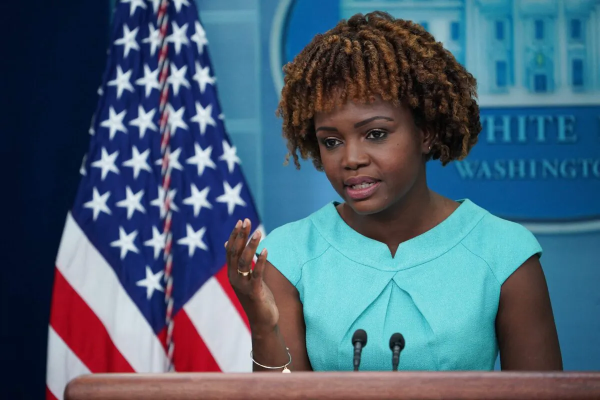 White House press secretary Karine Jean-Pierre speaks to reporters in Washington on Sept. 6, 2022. (Mandel Ngan/AFP via Getty Images)