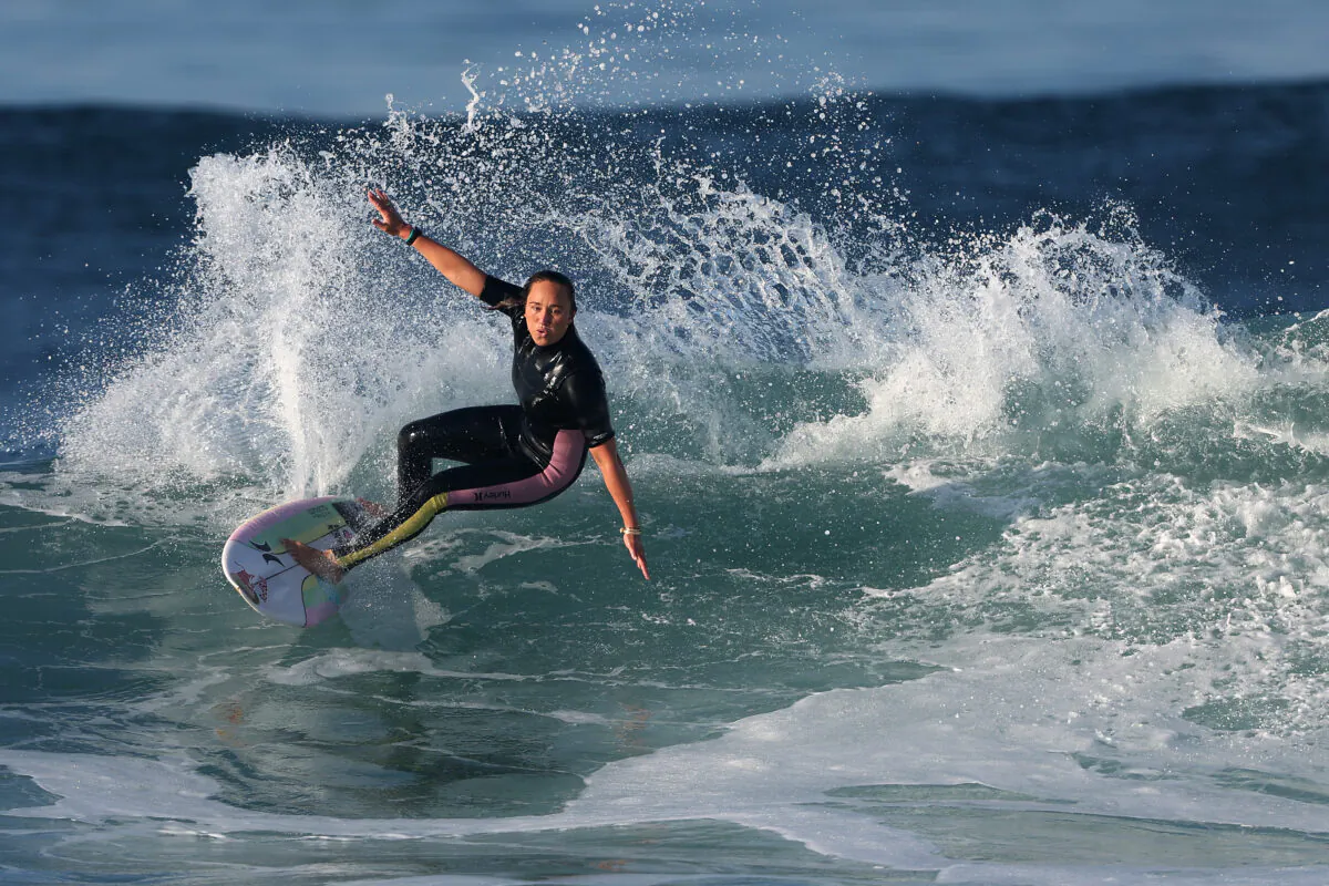 Carissa Moore of Hawaii surfs during a training session at Lower Trestles ahead of the 2022 Rip Curl WSL Finals in San Clemente, Calif., on Sept. 6, 2022. (Sean M. Haffey/Getty Images)