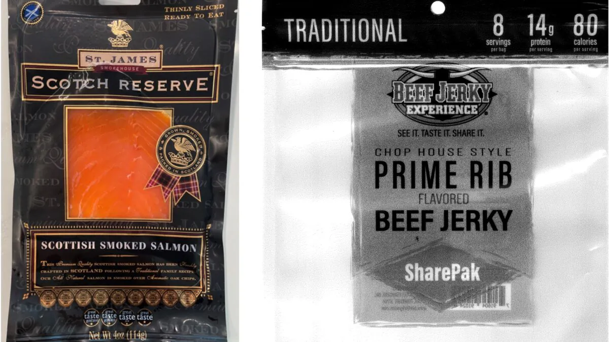 St. James Smokehouse smoked salmon and Magnolia Provision's beef jerky are being recalled over listeria concerns. (FDA and USDA)