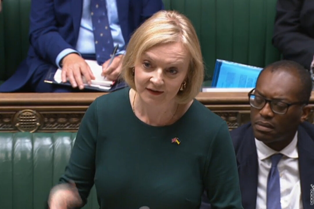 Prime Minister Liz Truss speaking in the House of Commons, London, on Sept. 8, 2022. (House of Commons via PA)