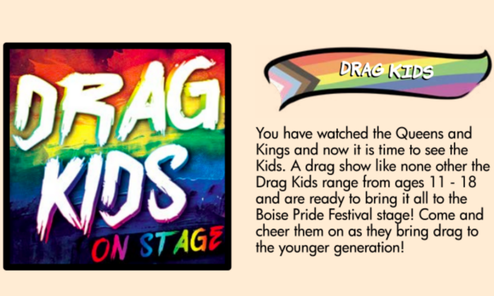 An advertisement for "Drag Kids" event at Boise Pride Festival, scheduled to take place from Sept. 9 to 11, 2022. (Boise Pride)