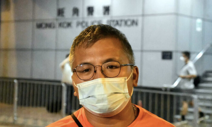 Ronson Chan speaks to the media after he was released on bail in Hong Kong, on Sept. 7, 2022. (Big Mack/The Epoch Times)