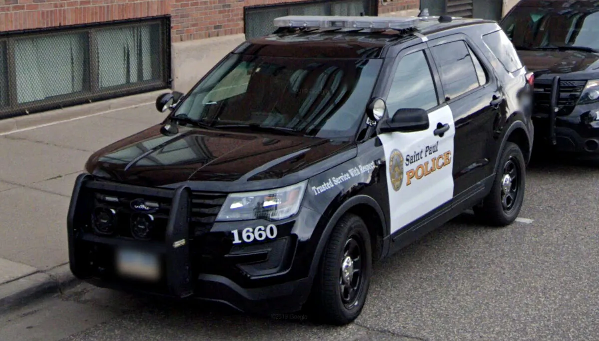 A police car in St. Paul, Minn., in June 2019. (Google Maps/Screenshot via The Epoch Times)