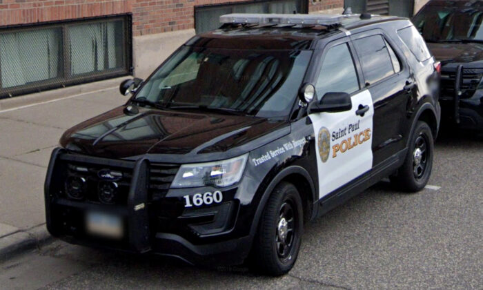 A police car in St. Paul, Minn., in June 2019. (Google Maps/Screenshot via The Epoch Times)