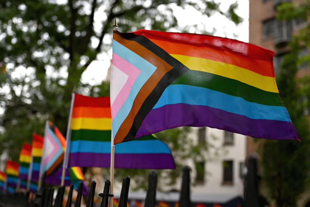 A file photo of the Progress Pride flag. (Angela Weiss/AFP via Getty Images)