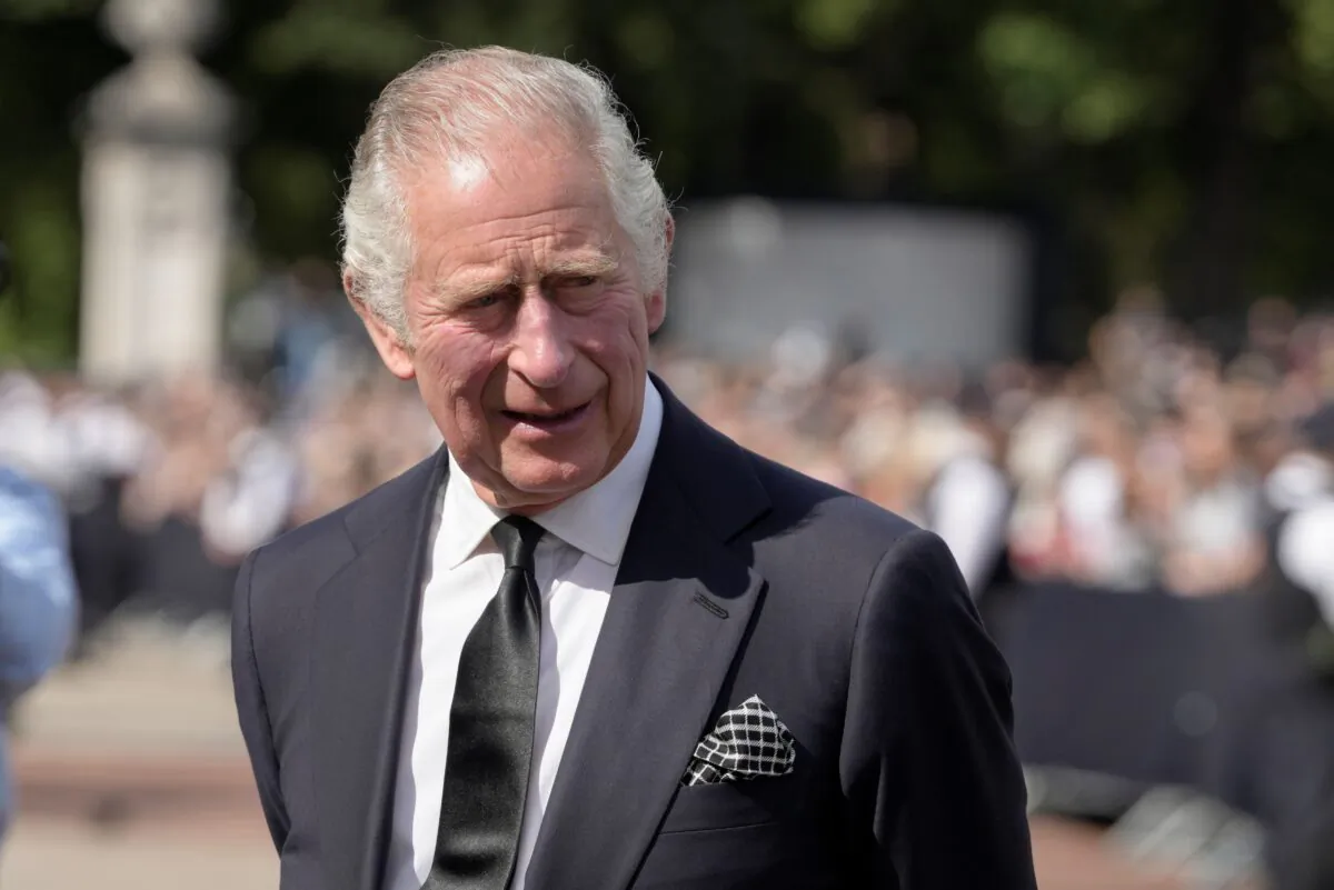 King Charles III arrives at Buckingham Palace in London, England, on Sept. 9, 2022. (Kirsty Wigglesworth/AP Photo)