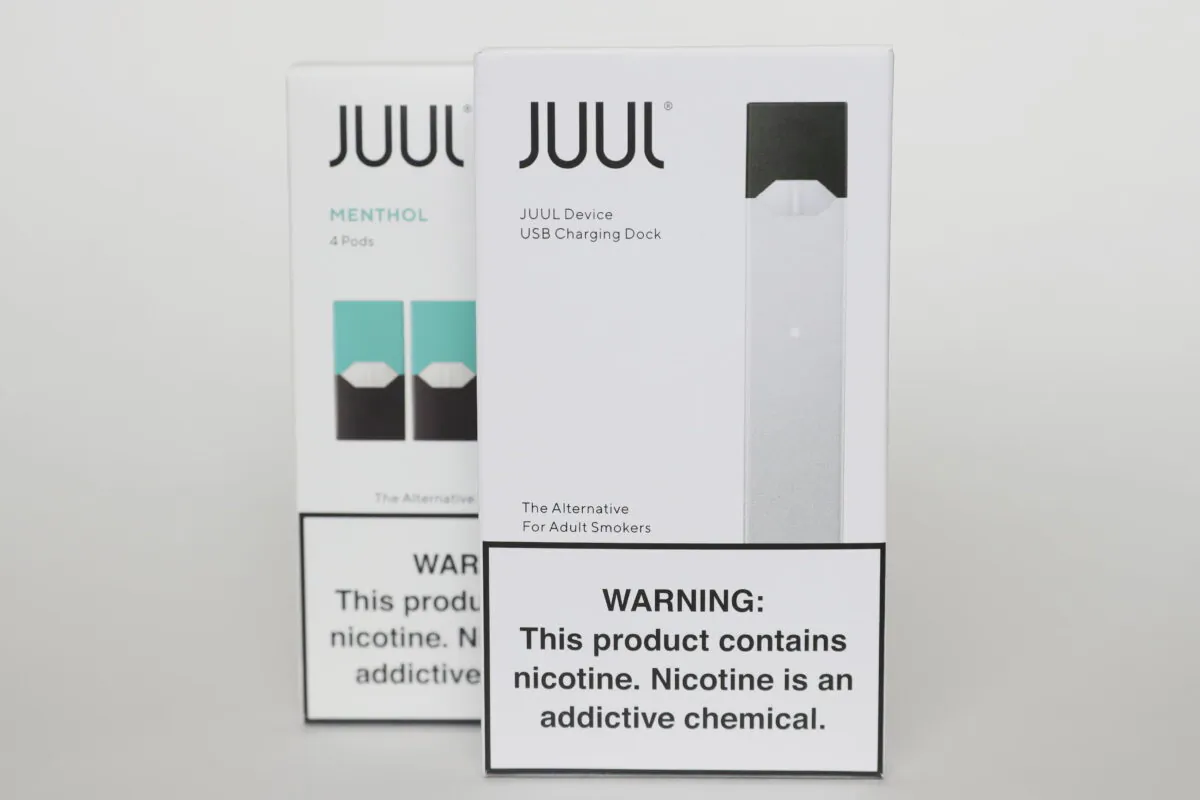 Packaging for an electronic cigarette and menthol pods from Juul Labs is displayed in Pembroke Pines, Fla., on Feb. 25, 2020. (Brynn Anderson/AP Photo)