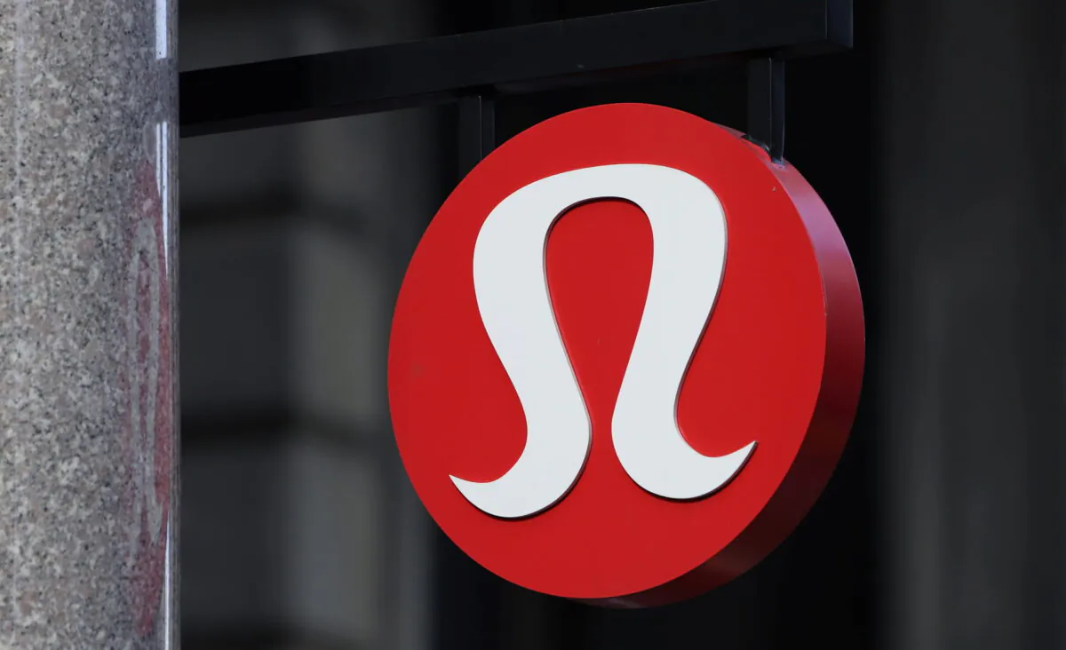 The logo for Lululemon Athletica is seen at a store in Manhattan, New York, on Dec. 7, 2021. (Andrew Kelly/Reuters)