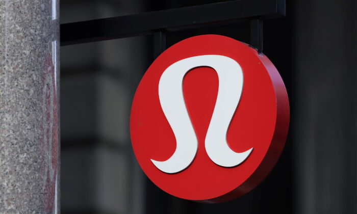 The logo for Lululemon Athletica is seen at a store in Manhattan, New York, on Dec. 7, 2021. (Andrew Kelly/Reuters)