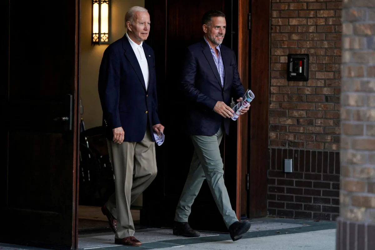 President Joe Biden and his son Hunter depart from Holy Spirit Catholic Church after attending Mass on St. Johns Island, S.C., on Aug. 13, 2022. REUTERS/Joshua Roberts