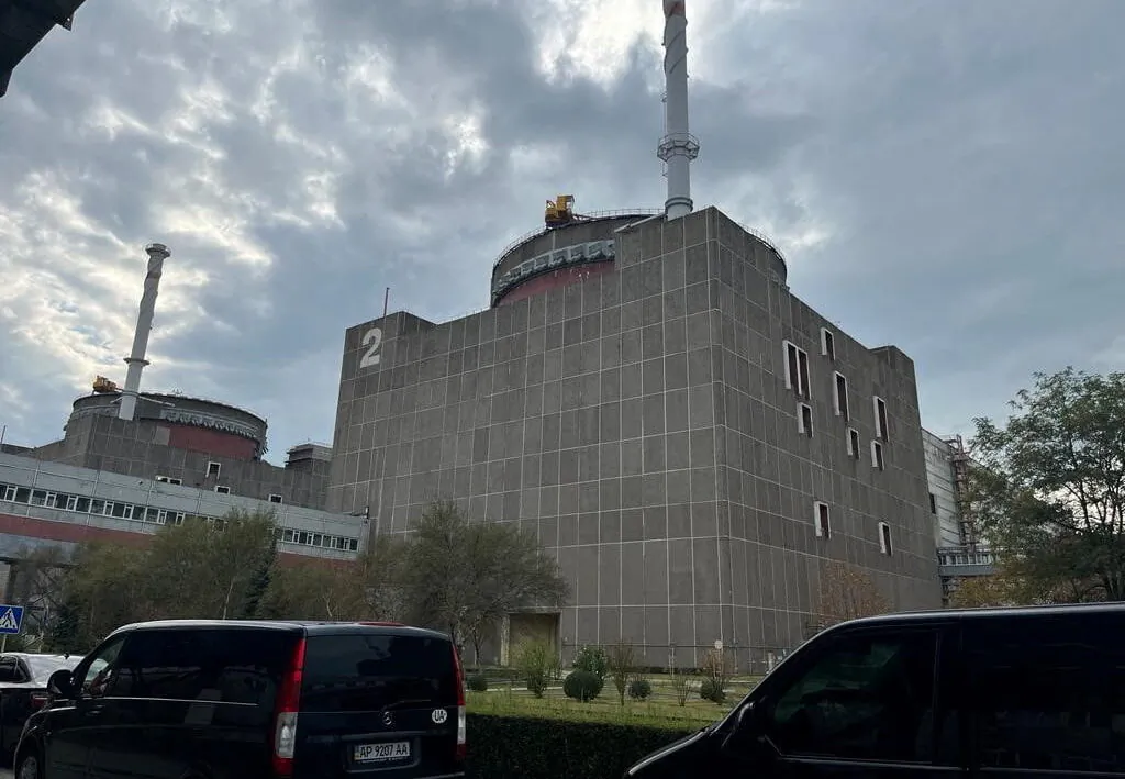 The Zaporizhzhia Nuclear Power Plant outside Enerhodar in the Zaporizhzhia region, Ukraine, on Sept. 2, 2022. (International Atomic Energy Agency/Handout via Reuters)