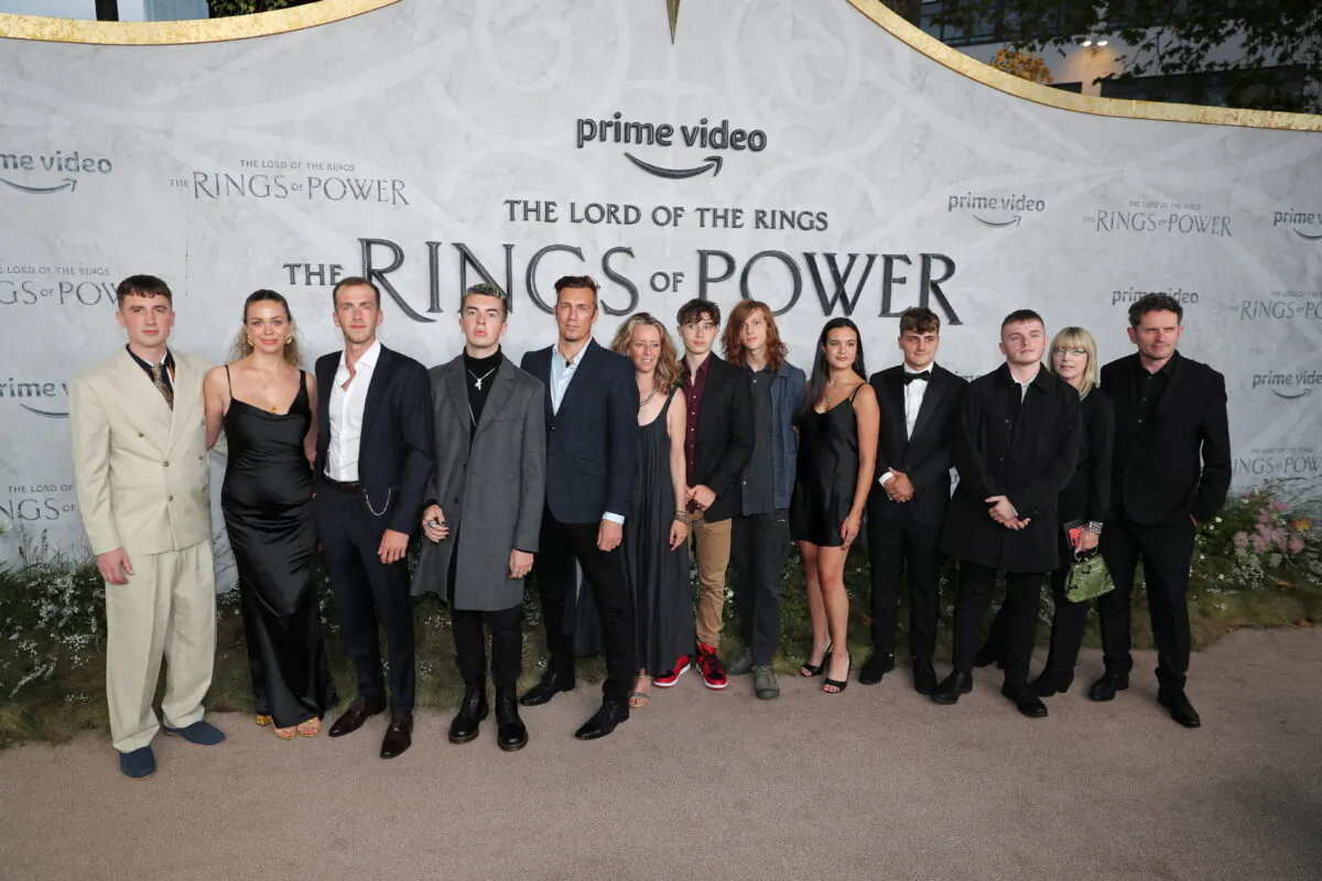 Royd Tolkien and guests arrive at the global premiere of The Lord of the Rings: The Rings of Power in London on Aug. 30, 2022. (May James/Reuters)
