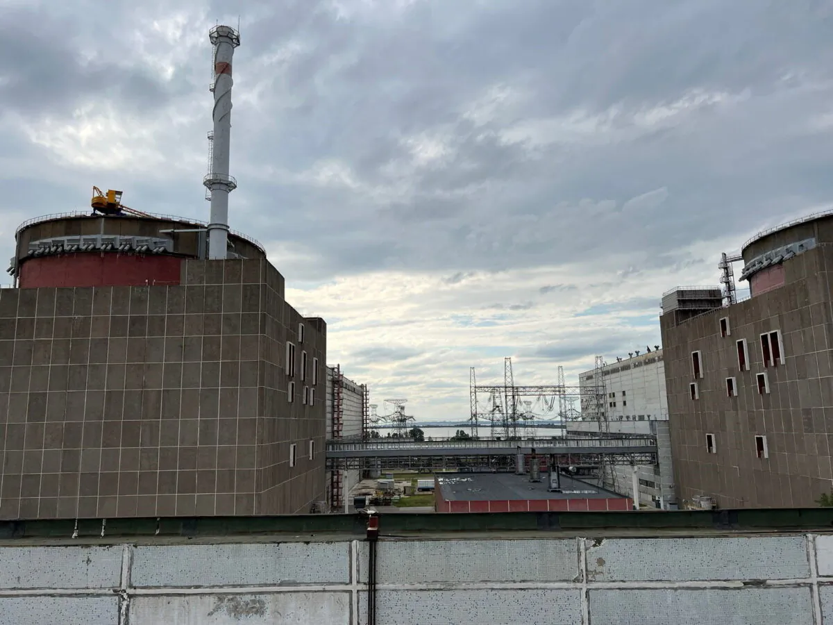 The Russian-controlled Zaporizhzhia Nuclear Power Plant during a visit by members of the International Atomic Energy Agency (IAEA) expert mission, outside Enerhodar in the Zaporizhzhia region, Ukraine, on Sept. 2, 2022. (International Atomic Energy Agency (IAEA)/Handout via Reuters)