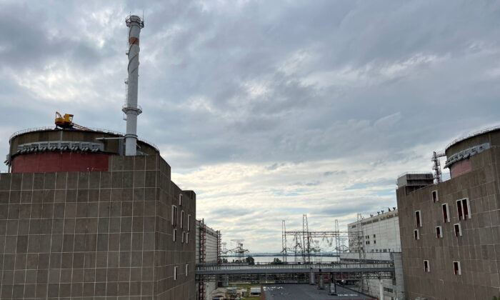 The Russian-controlled Zaporizhzhia Nuclear Power Plant during a visit by members of the International Atomic Energy Agency (IAEA) expert mission, outside Enerhodar in the Zaporizhzhia region, Ukraine, on Sept. 2, 2022. (International Atomic Energy Agency (IAEA)/Handout via Reuters)