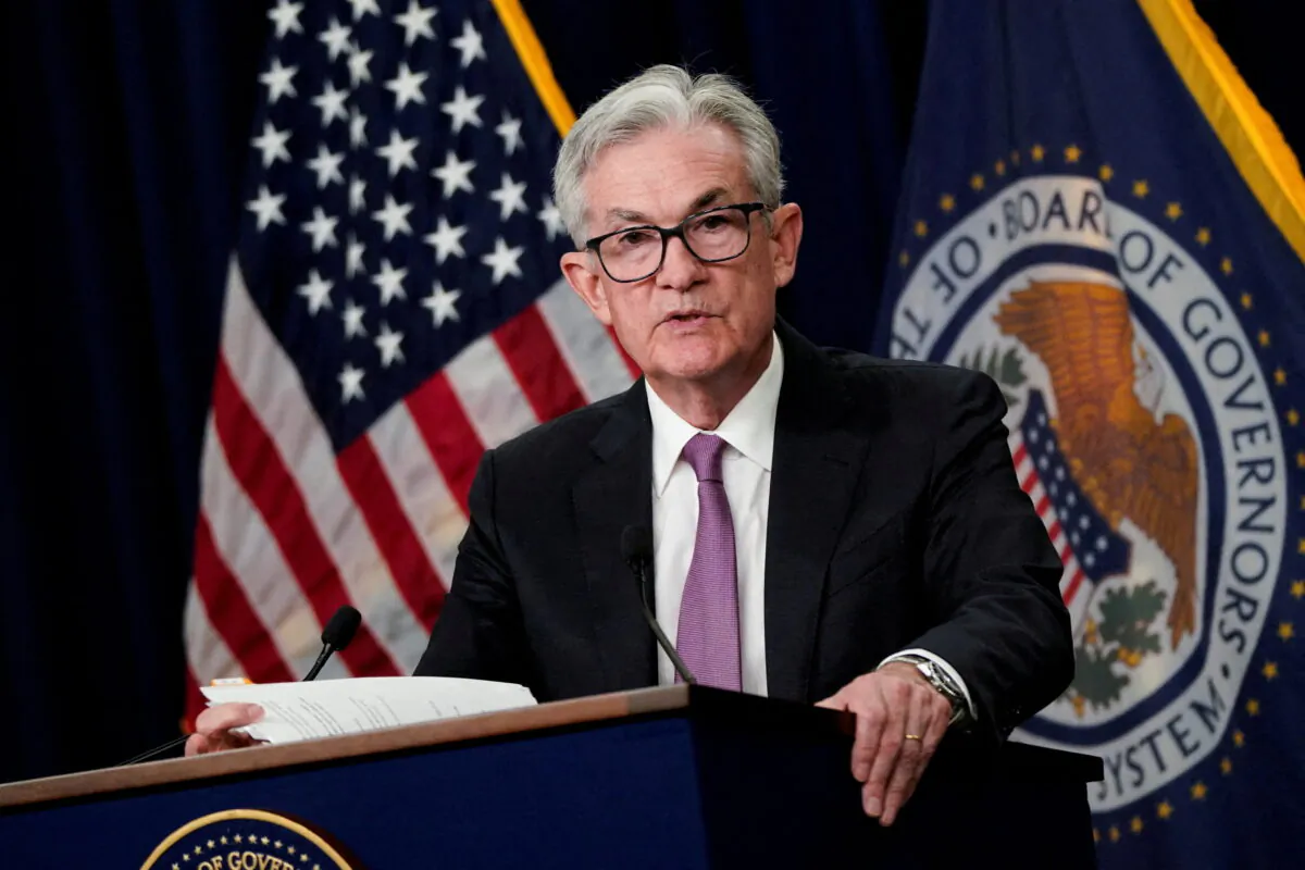 Federal Reserve Board Chair Jerome Powell speaks during a news conference following a two-day meeting of the Federal Open Market Committee (FOMC) in Washington, on July 27, 2022. (Elizabeth Frantz/Reuters)