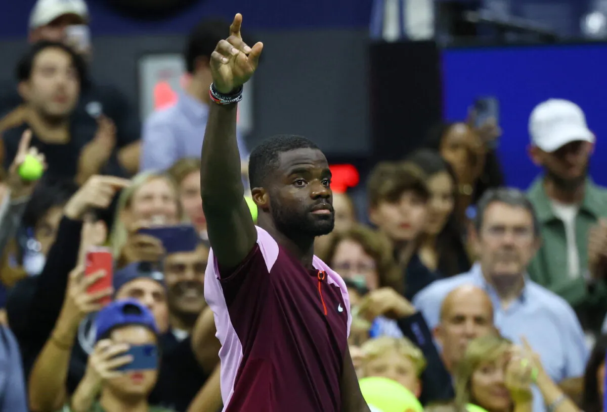 Frances Tiafoe of the U.S. after losing his semi-final match against Spain's Carlos Alcarazat the U.S. Open, in  Flushing Meadows, New York, on Sept. 9,2022. (Mike Segar/Reuters)