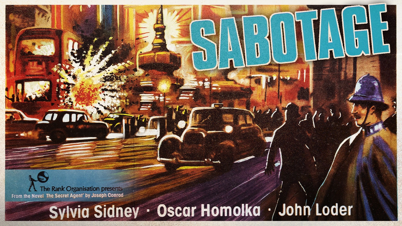 Sabotage (1936, dir. Alfred Hitchcock) Indian poster
