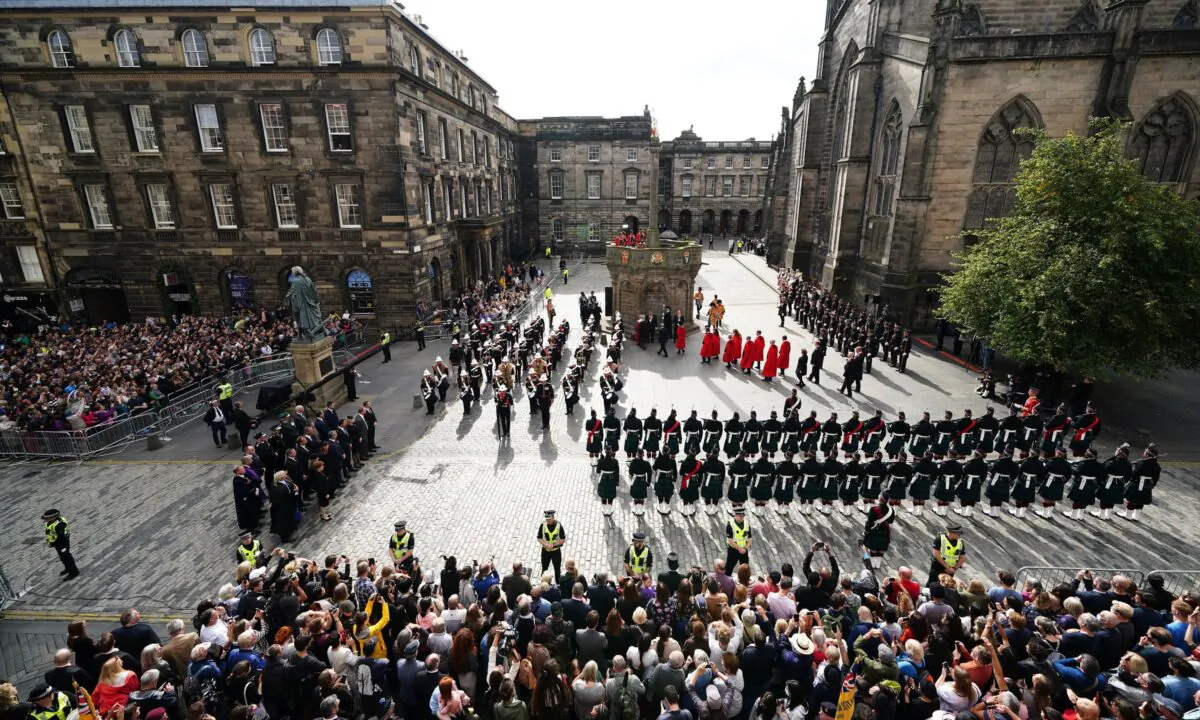 An Accession Proclamation Ceremony publicly proclaiming King Charles III as the new monarch at Mercat Cross, Edinburgh, on Sept. 11, 2022. (Jane Barlow/PA Media)