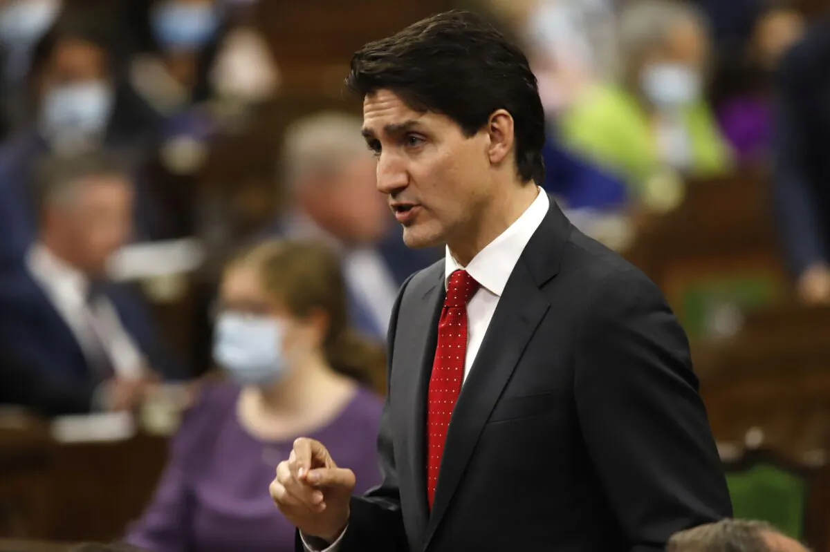Prime Minister Justin Trudeau rises during question period in the House of Commons in Ottawa on June 21, 2022. (The Canadian Press/Patrick Doyle)