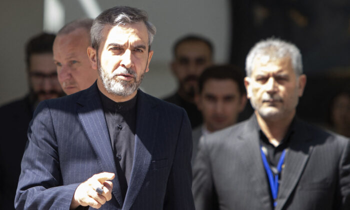 Iran's chief nuclear negotiator Ali Bagheri Kani (L) leaves after talks at the Coburg Palais, the venue of the Joint Comprehensive Plan of Action (JCPOA) in Vienna on August 4, 2022. (Alex Halada/AFP via Getty Images)