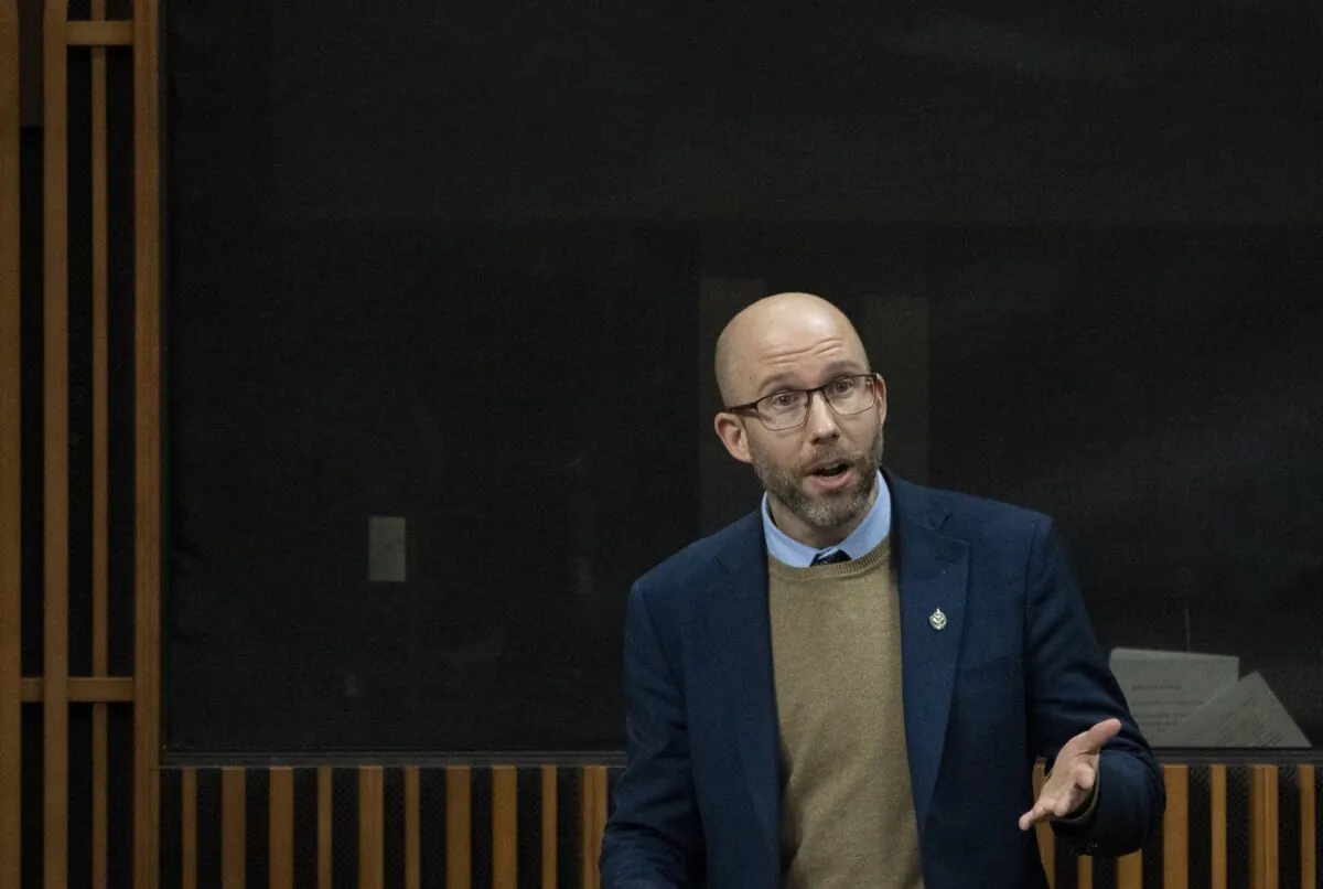 Green Party MP for Kitchener Centre Mike Morrice rises in the House of Commons, November 29, 2021 in Ottawa.(The Canadian Press/Adrian Wyld)