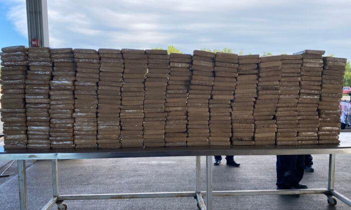 Packages containing 1,337 pounds of methamphetamine seized by CBP officers at Del Rio Port of Entry in Texas on Sept. 5, 2022, in a photo released on Sept. 7, 2022. (CBP)