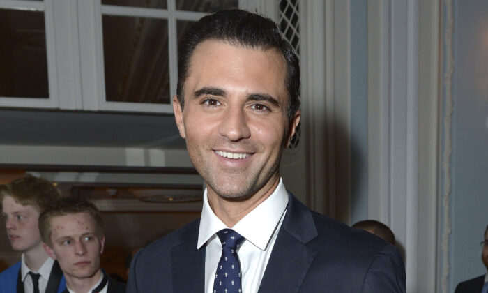 Darius Campbell Danesh appears at the after party for the opening night of the "Dirty Rotten Scoundrels" musical in the Savoy Hotel in London on April 2, 2014. (Jon Furniss/Invision/AP)