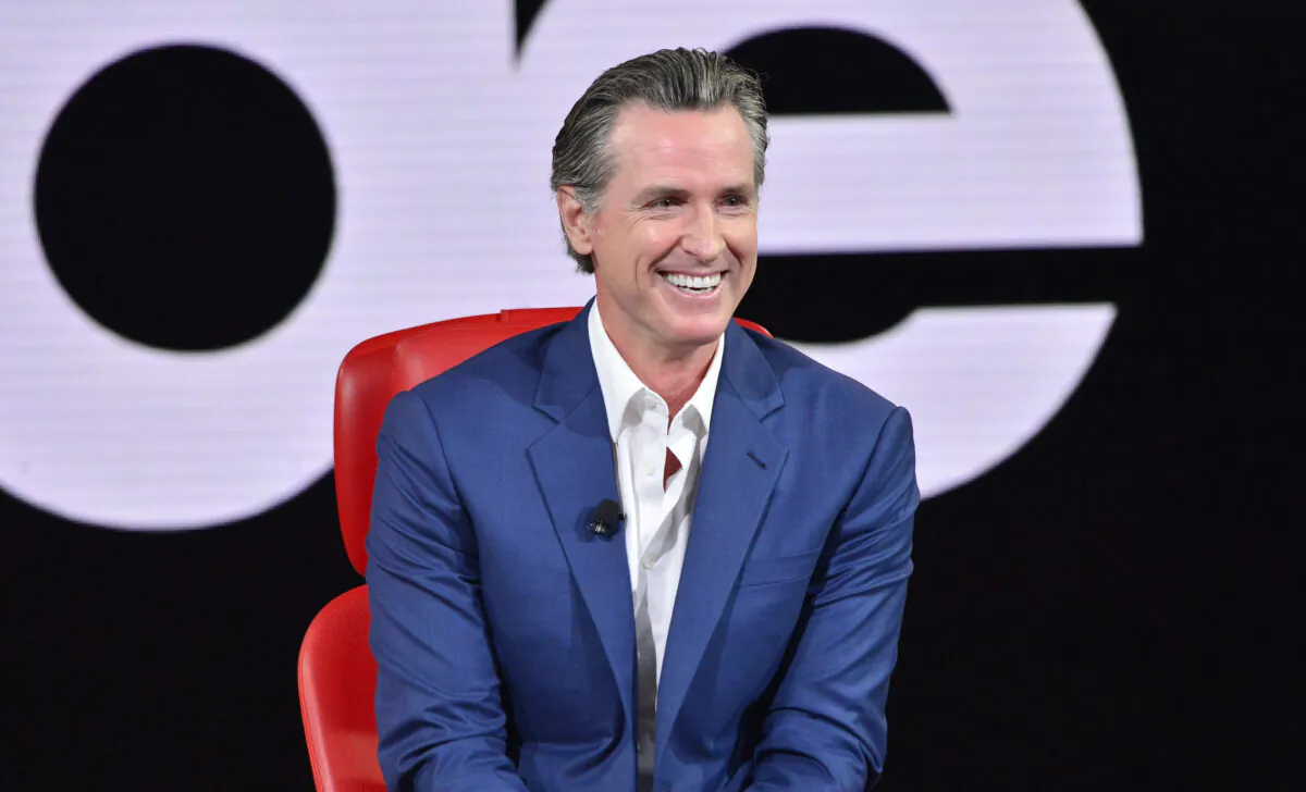 California Governor Gavin Newsom speaks onstage during Vox Media's 2022 Code Conference in Beverly Hills, Calif., on Sept. 7, 2022. (Jerod Harris/Getty Images for Vox Media)