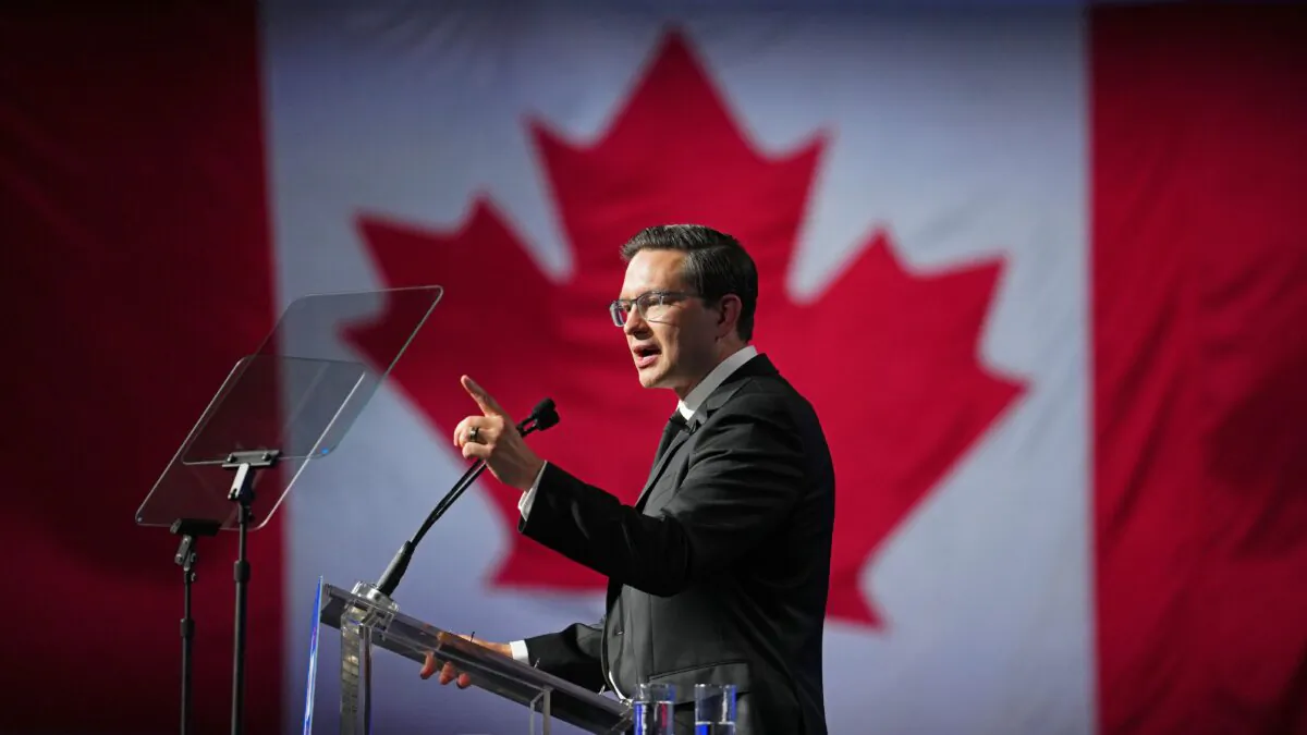 Conservative Party Leader Pierre Poilievre speaks at the Conservative Party of Canada leadership vote event in Ottawa on Sept. 10, 2022. (The Canadian Press/Sean Kilpatrick)