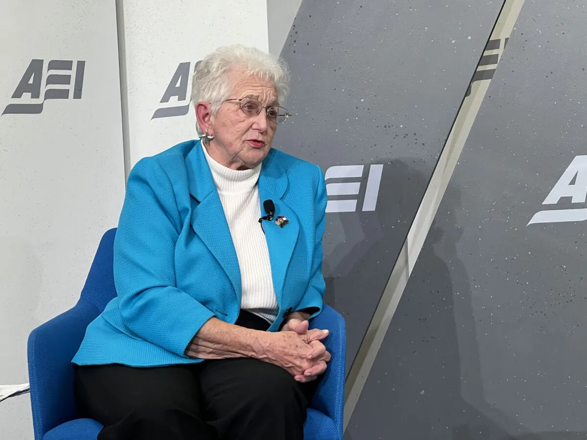 Rep. Virginia Foxx talks at American Enterprise Institute in Washington D.C., about student loan forgiveness. (Madalina Vasiliu/The Epoch Times) 